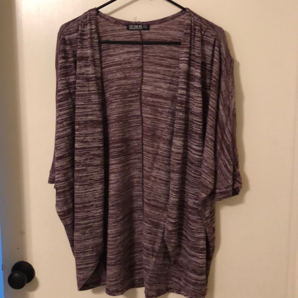Purple and white cardigan